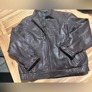 Turnbury men’s lamb skin bomber jacket sz large